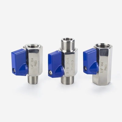 Waterkoelplaat Waterklep 304 roestvrij staal Dubbel Buiten Innerlijk En Buiten Draad Micro Mini Ball Valve