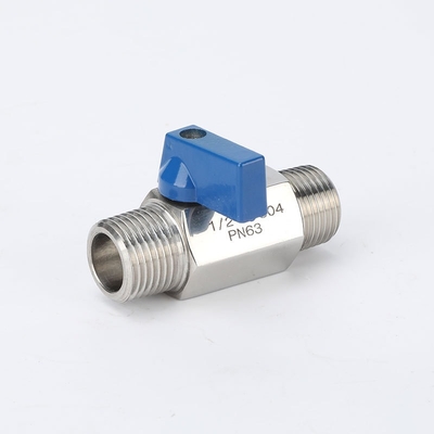 Waterkoelplaat Waterklep 304 roestvrij staal Dubbel Buiten Innerlijk En Buiten Draad Micro Mini Ball Valve