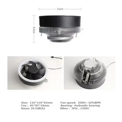 Mini-CPU-koeler Aluminium Heatsink CPU-koeler Push-Down type