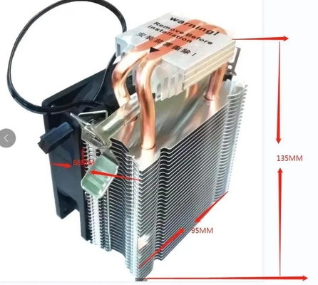 Koeling Verticale zijkant Cpu Koeler 92mm Fan 2 Koper Heatpipe Pipe Voor PC Computer Universele Socket AMD Intel Processor IC