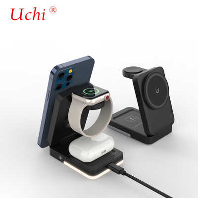 Private Mould G12 Opvouwbaar Multifunctioneel Fast Charging Drie-in-Een Draadloos Charger Voor Smartphones Horloges Hoofdtelefoons