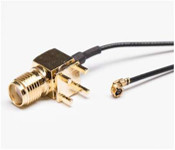 S-MA Vrouwelijke Jack Verlenging Rechte Hoek Coaxiale PCB Mount To UFL UFL Connector 1.13 Pigtail Cable