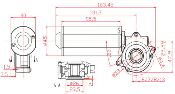 MT004 Elektrische lifttafelmotor Hoog laadvermogen Hoog nauwkeurigheid