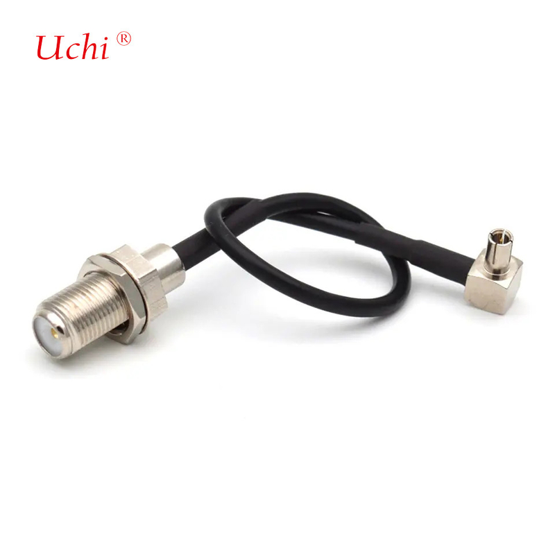 CRC9JW/FK Coaxiale hoogfrequente verbindingsdraad RG174 CRC9 Mannelijk gebogen F Vrouwelijk 15CM All Copper RF draad