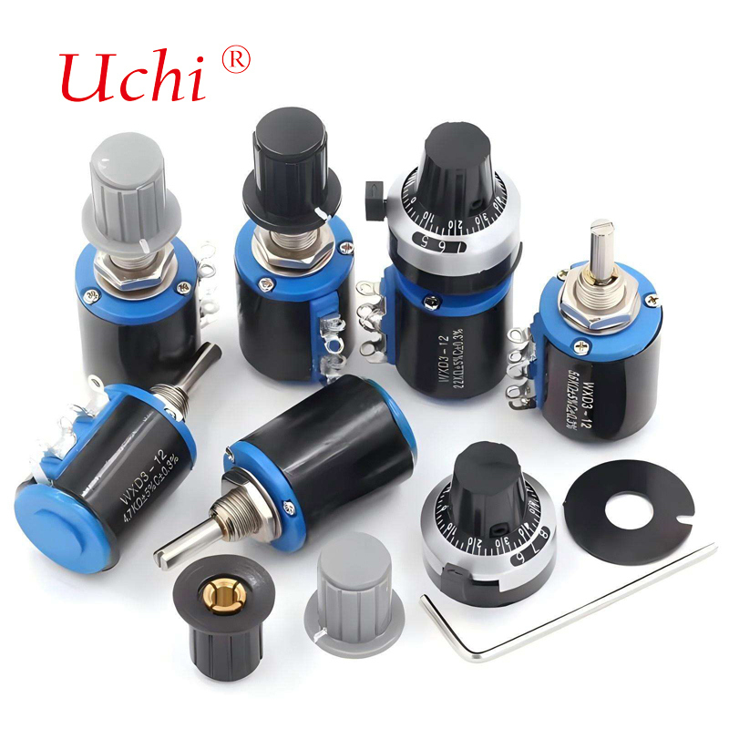 WXD3-12 1W 10k Ohm 5-rings multi-turn precisie draadgewonden draaipotentiometer